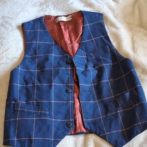 Men's Blue Checkered Vest